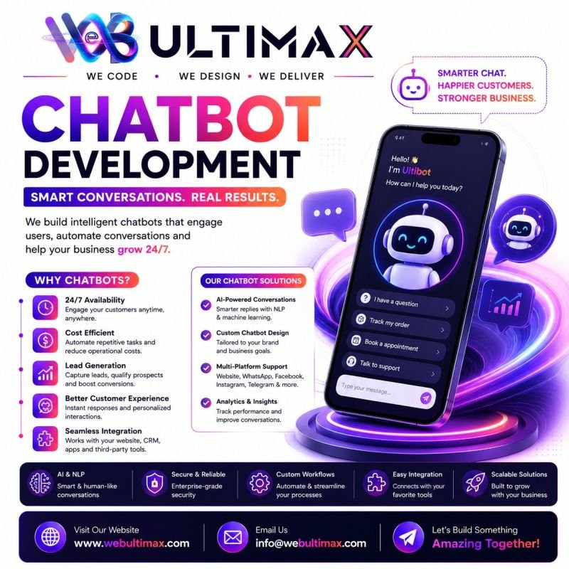 Web Ultimax original social media post - Chatbot Development