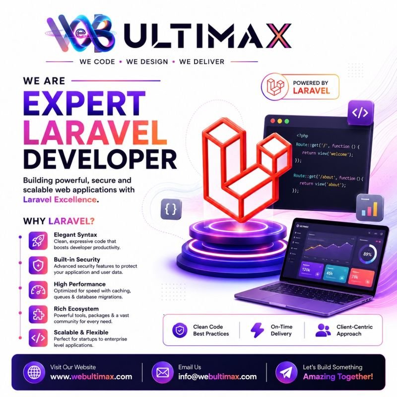 Web Ultimax original social media post - Expert Laravel Development